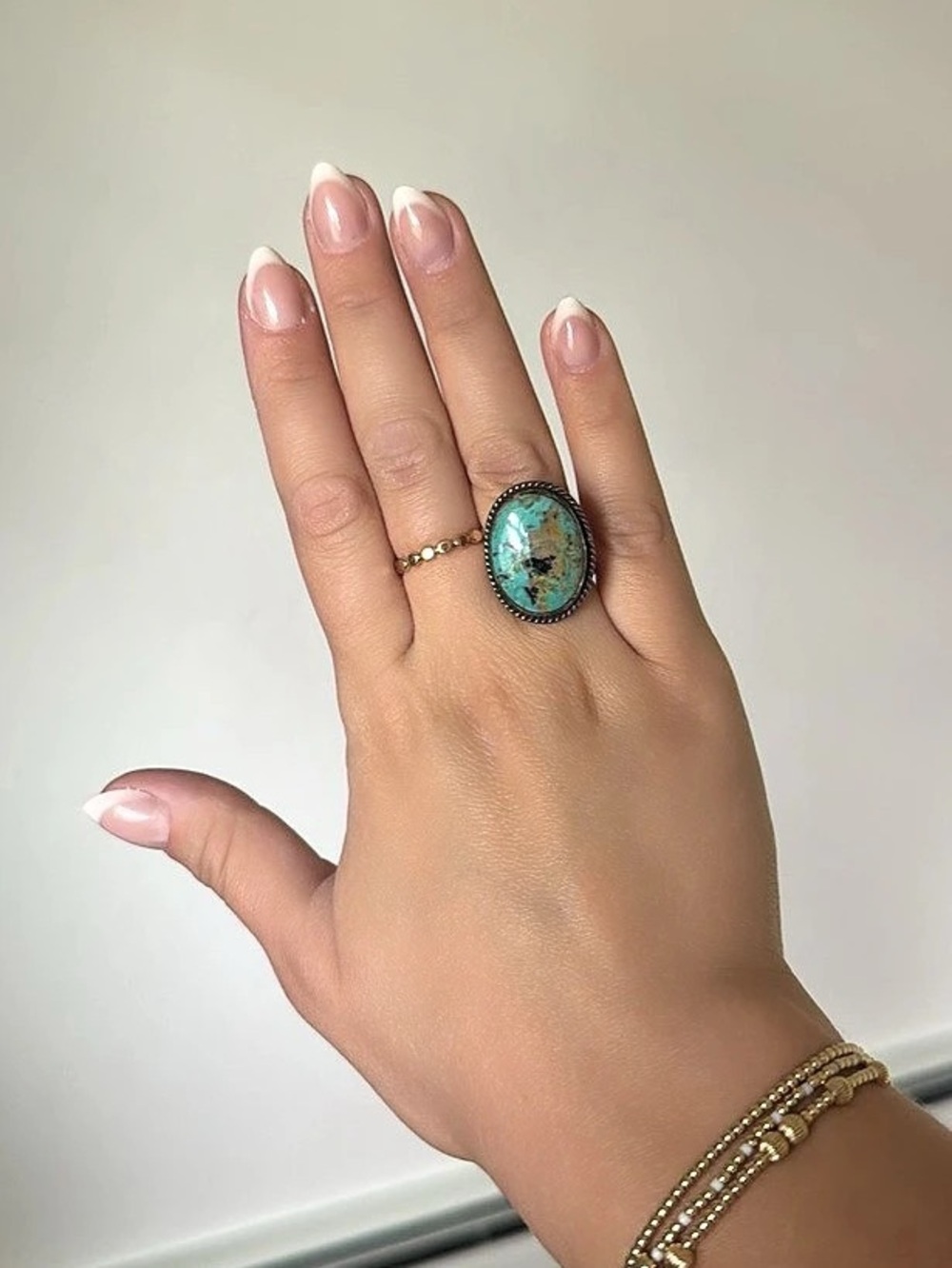 Genuine Turquoise and copper Ring